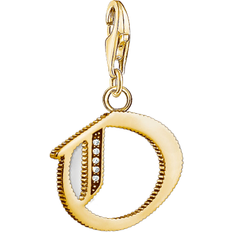 With Clasp Charms & Pendants Thomas Sabo Charm Club Letter O Charm Pendant - Gold/White