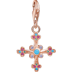 Thomas Sabo Victorian Cross Charm - Rose Gold/Multicolour