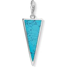 Charm Club Triangle Charm - Silver/Turquoise