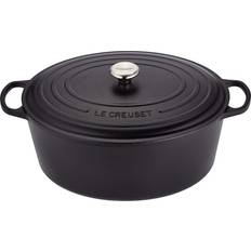 Le Creuset Satin Black Signature Cast Iron Oval med låg
