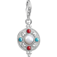 Thomas Sabo Charm Club Ethnic Coin Charm Pendant - Silver/Mother of Pearl/Multicolour