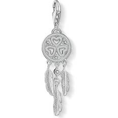 Thomas Sabo Charm Club Dreamcatcher Hearts Charm Pendant - Silver/White