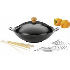 Glaskeramik-Kochfeld Wok-Pfannen Kela Asia med lock 4.5 L 36 cm