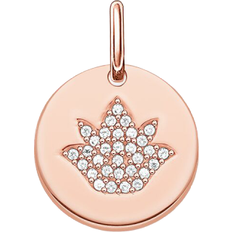 Thomas Sabo Love Bridge Lotus Flower Disc Pendant - Rose Gold/White