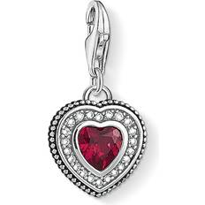 Thomas Sabo Charm Club Heart Charm Pendant - Silver/Red/White