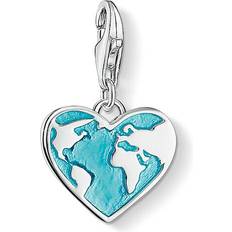 Turkos Smycken Thomas Sabo Heart Globe Charm Pendant - Silver/Turquoise