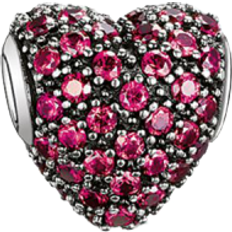 Corindone Gioielli Thomas Sabo Red Pavé Heart Bead Charm - Silver/Red