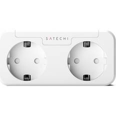 Blanc Prises Télécommandées Satechi Homekit Dual Smart Outlet (EU)