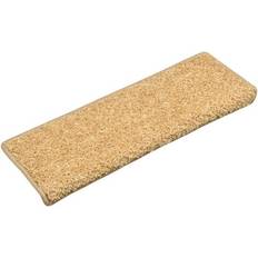Beige Stair Carpets vidaXL 134577 15-Pack Beige 25x65cm