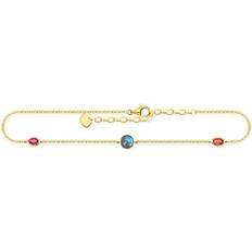 Gröna Fotlänkar Thomas Sabo Gold Plated Anklet - Gold/Red/Mother Of Pearl