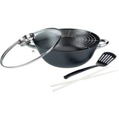Wokpannor på rea GSW Professional Multifunctional med lock 32 cm
