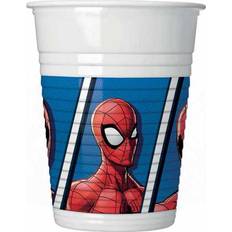 Rojo Platos, Tazas y Cubiertos Globosnordic Marvel Spider-Man Pack 8 vasos de plástico