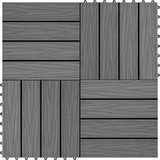 vidaXL Piastrelle Decking 11 pz Goffrature WPC 30x30 cm 1 mq Grigio