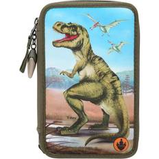 Dino world trippel penalhus Dino World Trippel Pencil Case with LED