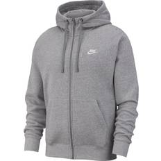 Hoodies - Women Jumpers Nike Club Fleece Hoodie - Dark Grey Heather/Matte Silver/White