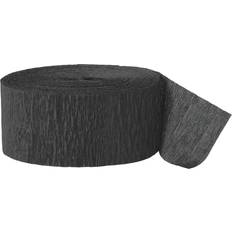 Svarte Silke- & kreppapir Unique Party Crepe Paper Streamer Black 24.6m