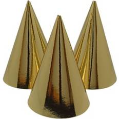 Guld Festhatte Hisab Joker Masks And Party Hats Foil Gold 6-pack