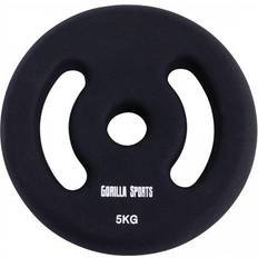 Neopreen Gewichtsschijven Gorilla Sports Vinyl halterschijven set 2 x 4 kg donker blauw