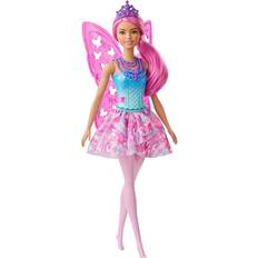 Tiara för barn Maskerad Barbie Dreamtopia Fairy Doll Pink Hair with Wings & Tiara