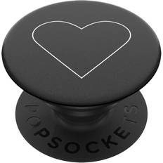 Supports pour Appareils Mobiles Popsockets White Heart Black Phone Grip PopGrip