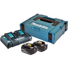 Makita Pack Energie 18V Li-Ion 2 batteries 18V 4.0Ah 1 chargeur double avec coffret MAKPAC 197504-2