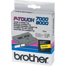 Brother TX-621 (Black on Yellow)