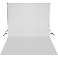 vidaXL Telescopic Background Support System + White Backdrop 3x5m
