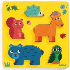 Animals Knob Puzzles Djeco Frimours 5 Pieces