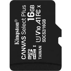 Kingston 16 GB Memory Cards Kingston Canvas Select Plus microSDHC Class 10 UHS-I U1 V10 A1 100MB/s 16GB