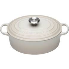 Ergonomic Handle Other Pots Le Creuset Meringue Signature Cast Iron Oval with lid