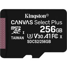 256 GB - microSDXC Schede di Memoria & Chiavette USB Kingston Canvas Select Plus microSDXC Class 10 UHS-I U3 V30 A1 100/85MB/s 256GB