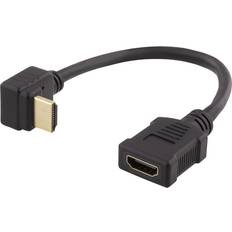 Et stik - HDMI-kabler Deltaco Angled Down HDMI-HDMI M-F 0.2m