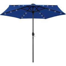 Vert Parasols et Accessoires vidaXL Parasol Avec LED Et Mât En Aluminium 270 cm Blanc Sable 270cm