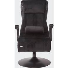 Deluxe 4.1 Chenille Pedestal Gaming Chair - Black
