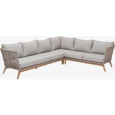 Hörnsoffa konstrotting beige Utemöbler Hillerstorp Himmelsnäs Loungeset, Bord inkl. 3 Soffor