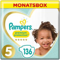 Soins Bébé Pampers Premium Protection Taille 5 11-16kg 136 Couches, Pack 1 Mois