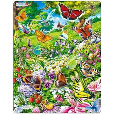 Billig Gulvpuslespil Larsen Butterflies in a Beautiful Flower Field 42 Pieces