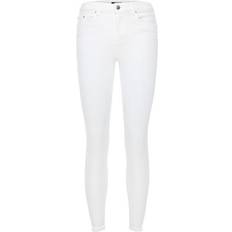 Pieces Mid-Rise Skinny Fit Jeans - White/Bright White