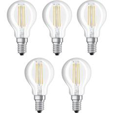 Classico Lampadine LEDVANCE OSRAM LED E14 P40 4W filamenti 827 470lm 5x trasparente