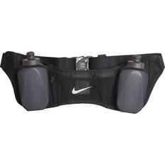 Nike Black Running Belts Nike Double Pocket Flask Running Belt - Black/Silver