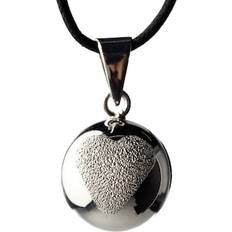 Bola Glitter Heart Pendant - Black