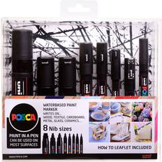 Posca pens Uni Posca 8 Nib Size Black 8-pack