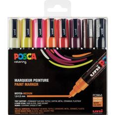 Marker penne Uni Posca PC-5M Medium Bullet Warm Tones 8-pack