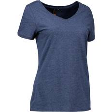 V-udskæring T-shirts ID Core V-neck Tee Ladies - Blue Melange