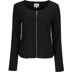 Vila Short Zipper Cardigan - Black/Black