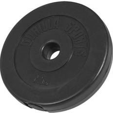 Gorilla Sports Disques de Poids Individuel ou Ensemble, 2,5kg, Ø 30mm, Plastique, Noir Disques d'Haltères, pour Musculation