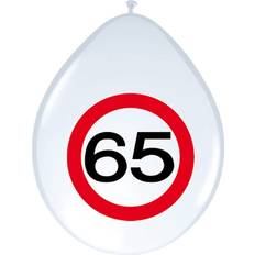 Folat Latex Ballon Traffic Sign 65th Birthday 8-pack