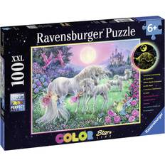 6 Klassische Puzzles Ravensburger Unicorns in The Moonlight 100 Pieces