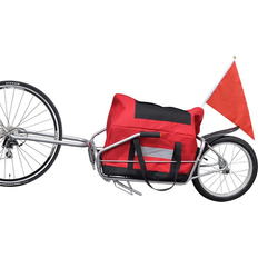 Kar Fietskarren & Tandem Fietsaanhangers vidaXL Fietstransporttrailer met wiel en opbergtas