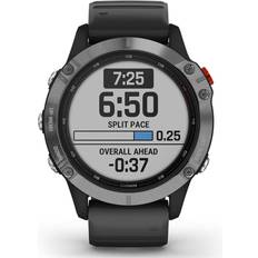 Garmin Fēnix 6 Montres de sport Garmin Fenix 6 Solar Argent Avec Bracelet Noir